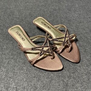 VTG Y2K Dumond Pink Star Strap Kitten Heels Size 35 US 5 Preppy Fairy Grunge